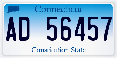 CT license plate AD56457