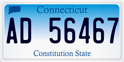 CT license plate AD56467