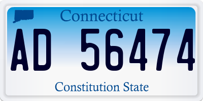 CT license plate AD56474