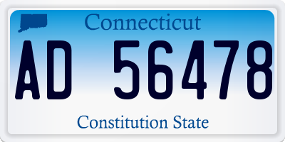 CT license plate AD56478