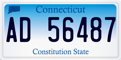 CT license plate AD56487