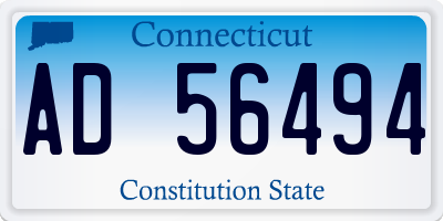CT license plate AD56494