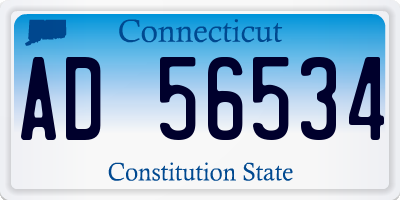 CT license plate AD56534