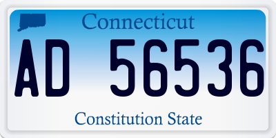 CT license plate AD56536