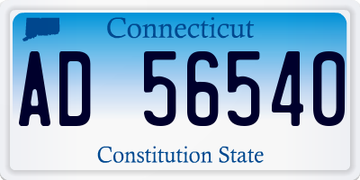 CT license plate AD56540