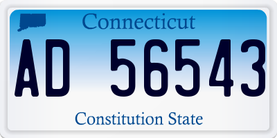 CT license plate AD56543