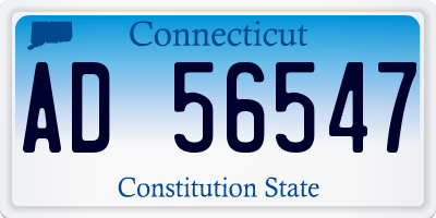 CT license plate AD56547