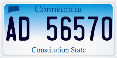 CT license plate AD56570