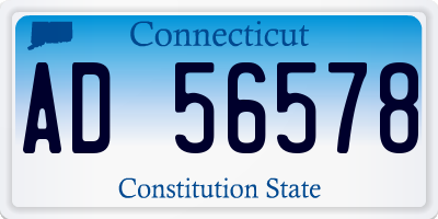 CT license plate AD56578
