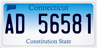 CT license plate AD56581