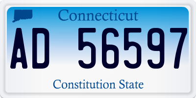 CT license plate AD56597