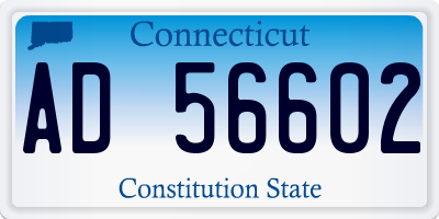 CT license plate AD56602