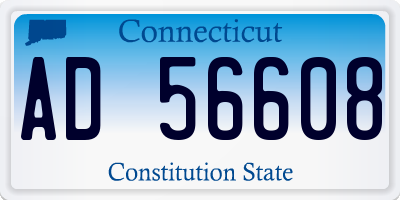 CT license plate AD56608