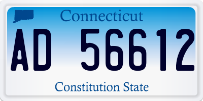 CT license plate AD56612