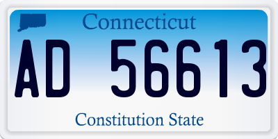 CT license plate AD56613