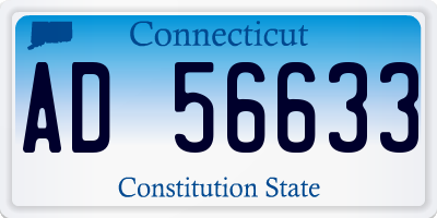 CT license plate AD56633
