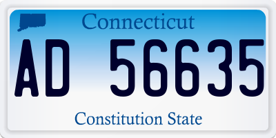 CT license plate AD56635