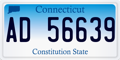 CT license plate AD56639