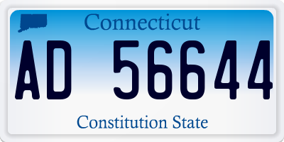 CT license plate AD56644