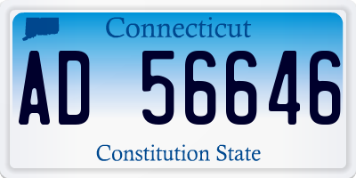 CT license plate AD56646