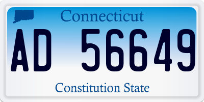 CT license plate AD56649