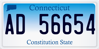 CT license plate AD56654