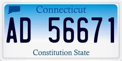CT license plate AD56671