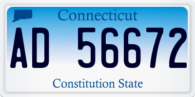 CT license plate AD56672