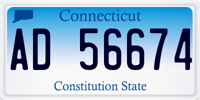 CT license plate AD56674