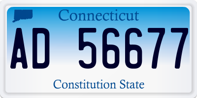 CT license plate AD56677