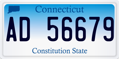 CT license plate AD56679