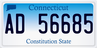 CT license plate AD56685