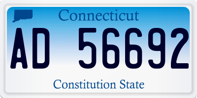 CT license plate AD56692