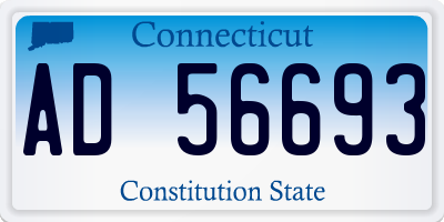 CT license plate AD56693