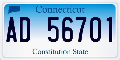 CT license plate AD56701