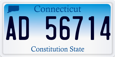 CT license plate AD56714