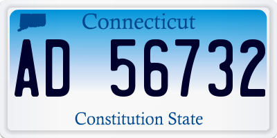 CT license plate AD56732