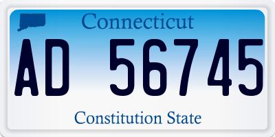 CT license plate AD56745