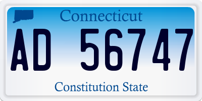 CT license plate AD56747