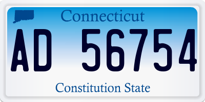 CT license plate AD56754