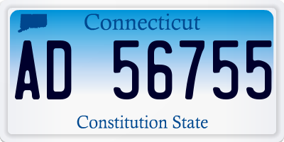 CT license plate AD56755
