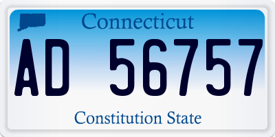 CT license plate AD56757