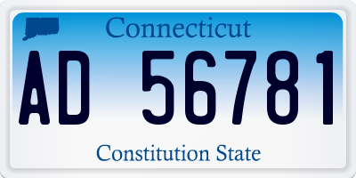CT license plate AD56781
