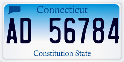 CT license plate AD56784