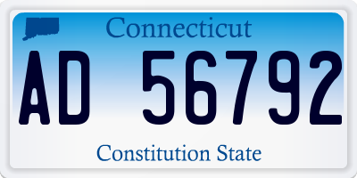 CT license plate AD56792