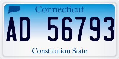 CT license plate AD56793