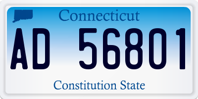 CT license plate AD56801