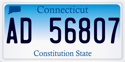 CT license plate AD56807