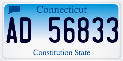 CT license plate AD56833