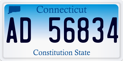 CT license plate AD56834